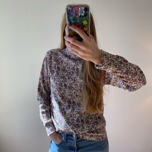Vintage 90s Cottagecore Floral Turtleneck